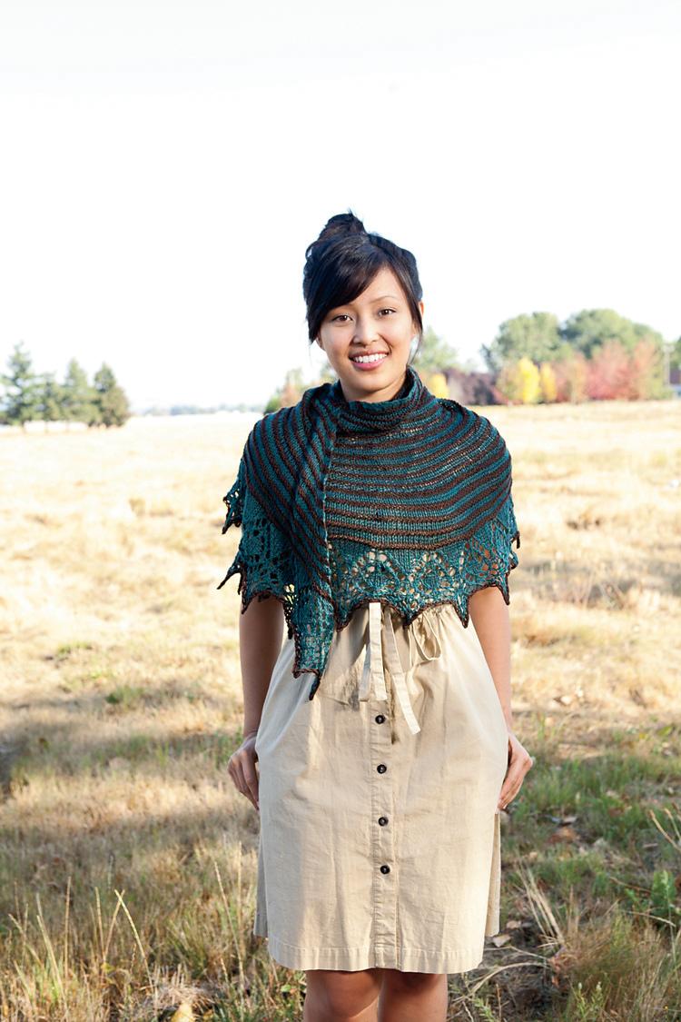 Two Color Crescent Shawl