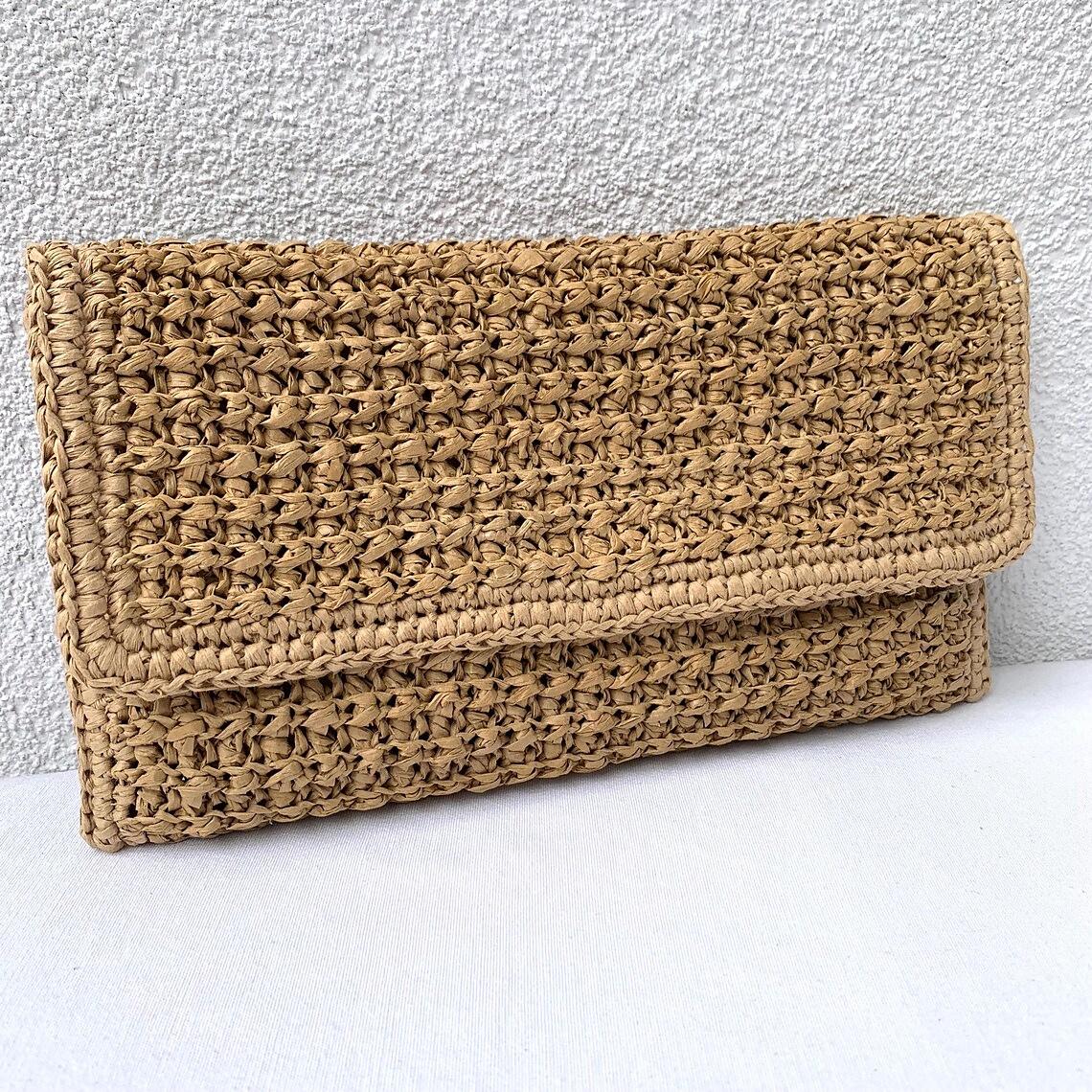 Raffia clutch bag 1