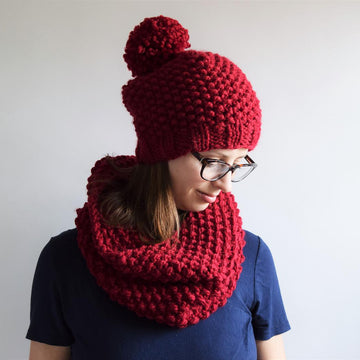 Chunky Seed Hat and Cowl