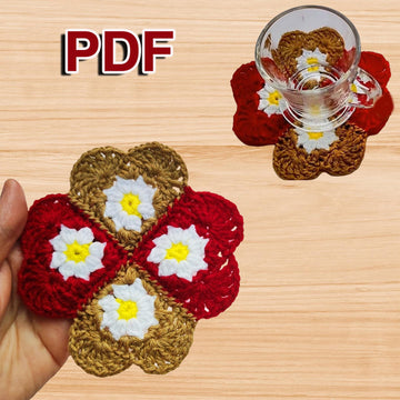 Crochet Heart Coaster – Easy Cute Coaster Pattern with Video Tutorial