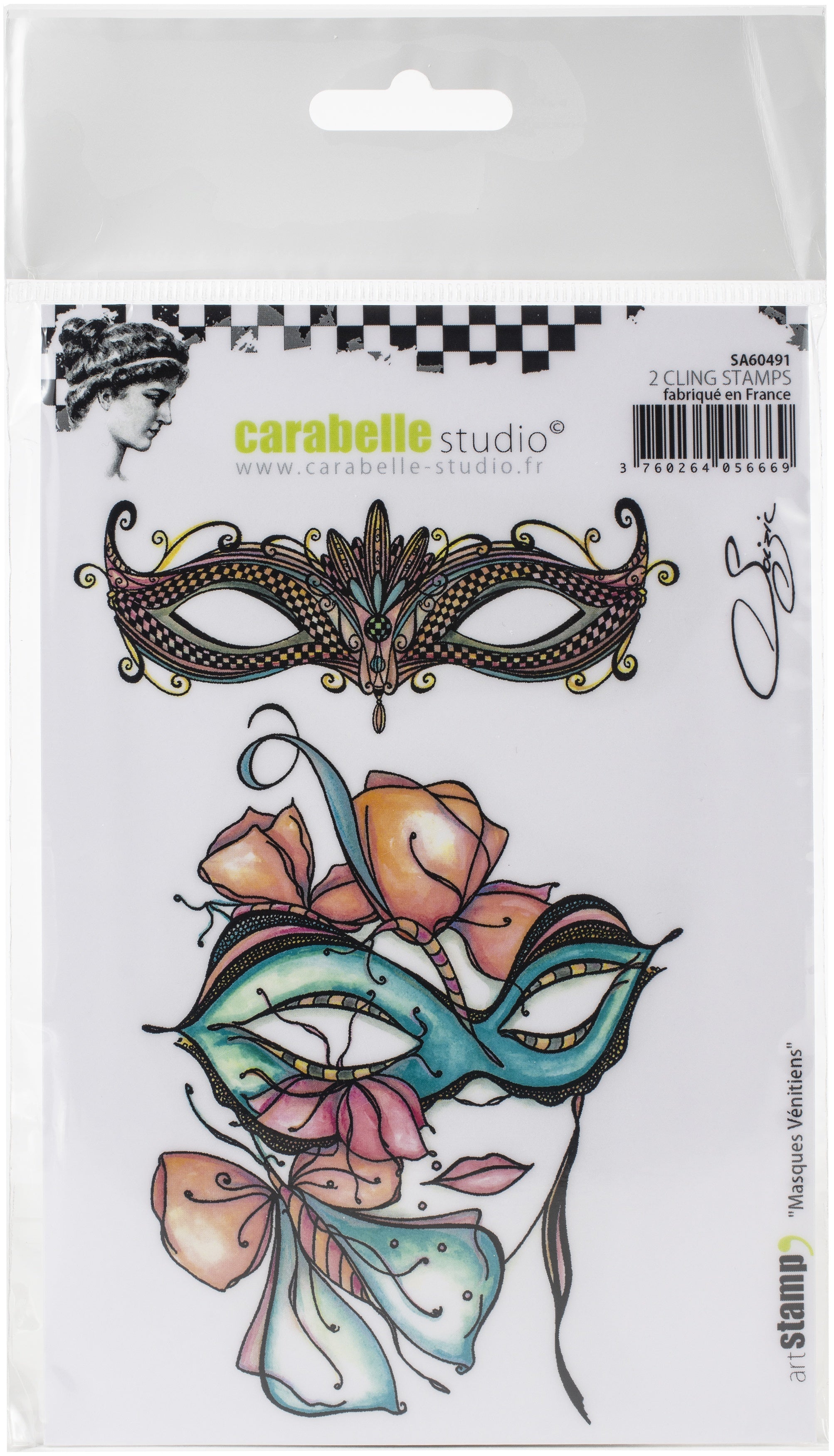Carabelle Studio Cling Stamp A6 By Soizic - Venetian Masks