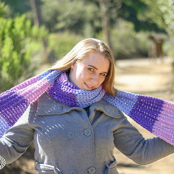 Tri-Color Tunisian Scarf