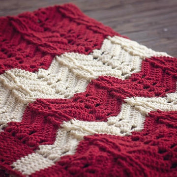 Classic Cable Chevron Afghan
