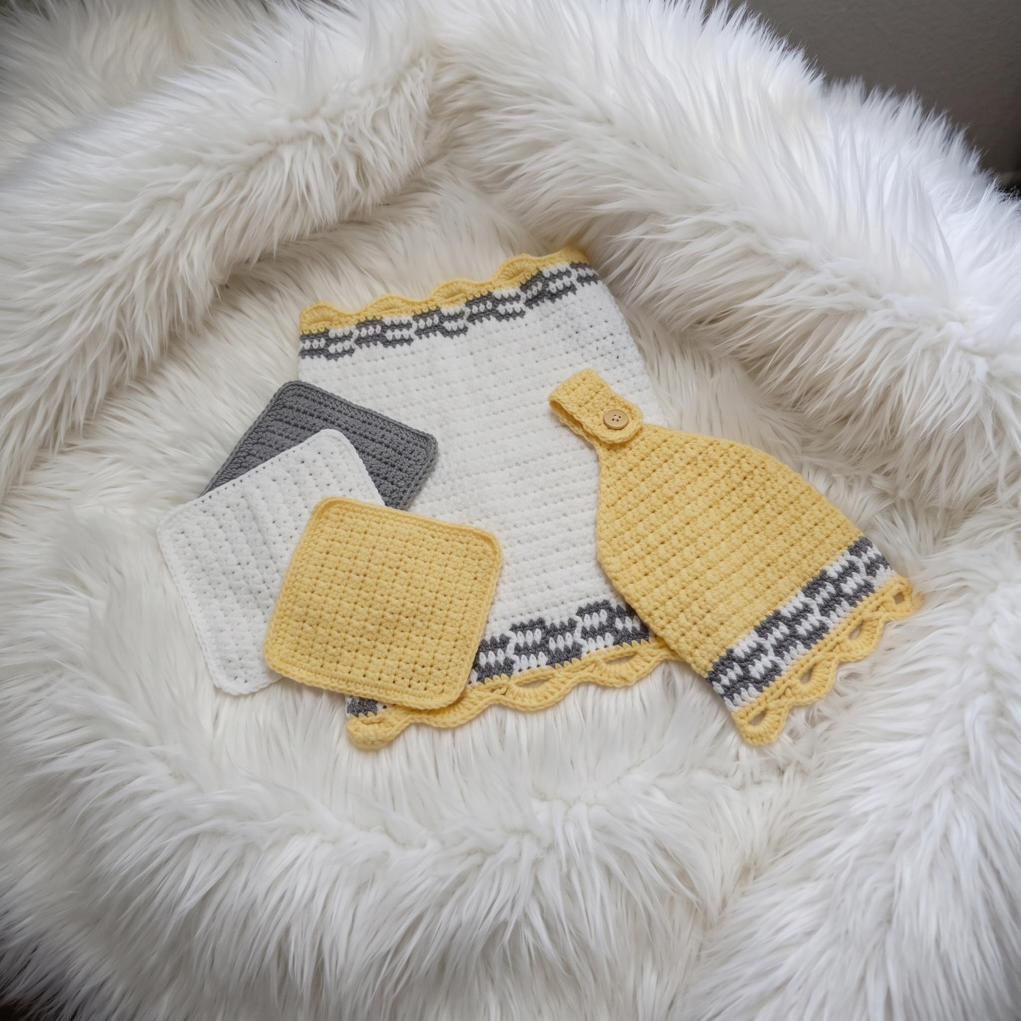 Crochet Tea Towel and Set