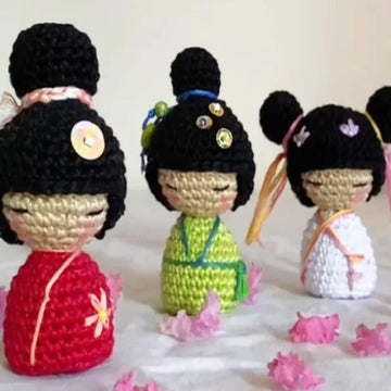 Japanese Doll & Cherry Blossom Crochet Pattern