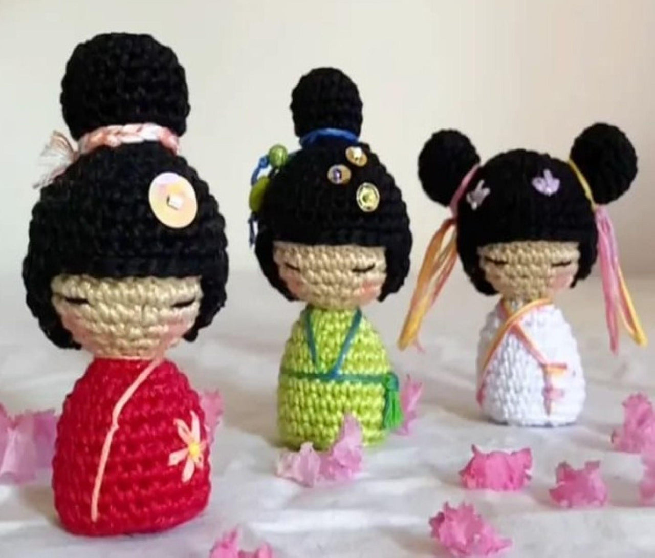 Japanese Doll & Cherry Blossom Crochet Pattern