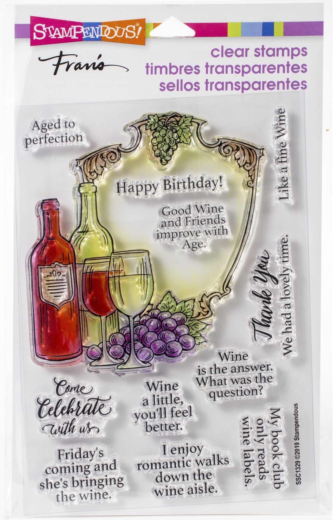 Stampendous Perfectly Clear Stamps - Wine Frame