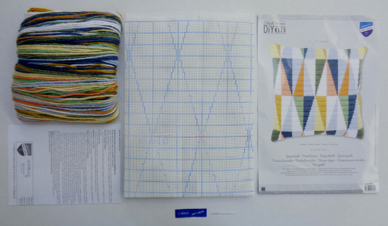 Vervaco Long Stitch Cushion Kit Triangles Cross Stitch Kit