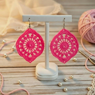 Crochet Leaf Earrings Pattern PDF + Video Tutorial for Beginners