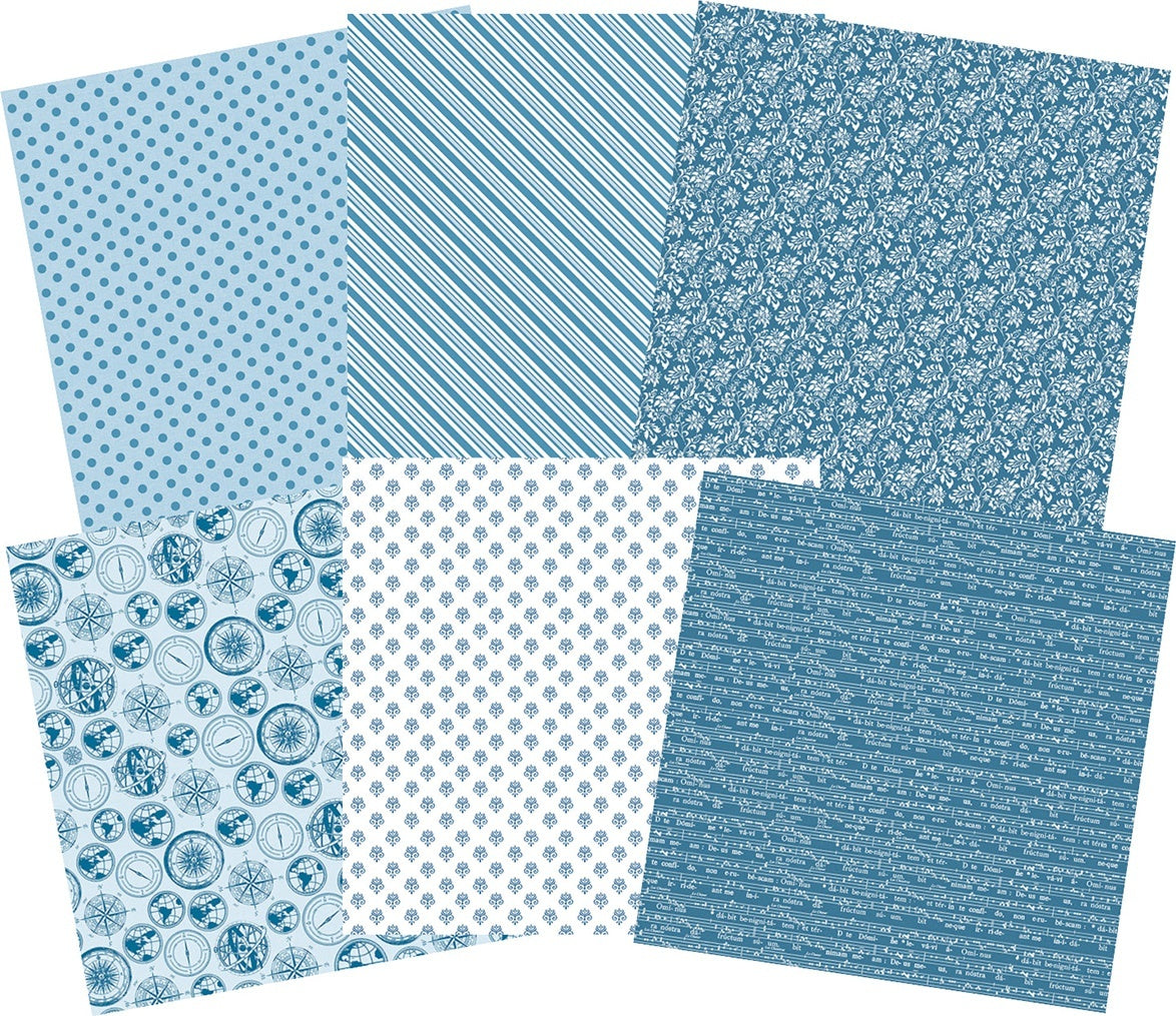 Ciao Bella Evergreen Cardstock Collection 12"X12" 8/Pkg - Italian Blue