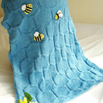 Easy Bee and Honeycomb Baby Blanket