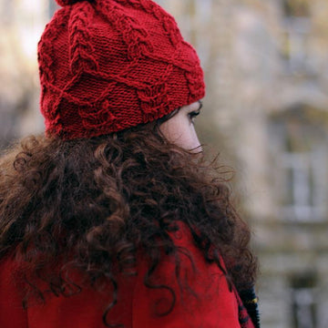Valerie cable knit pompom hat