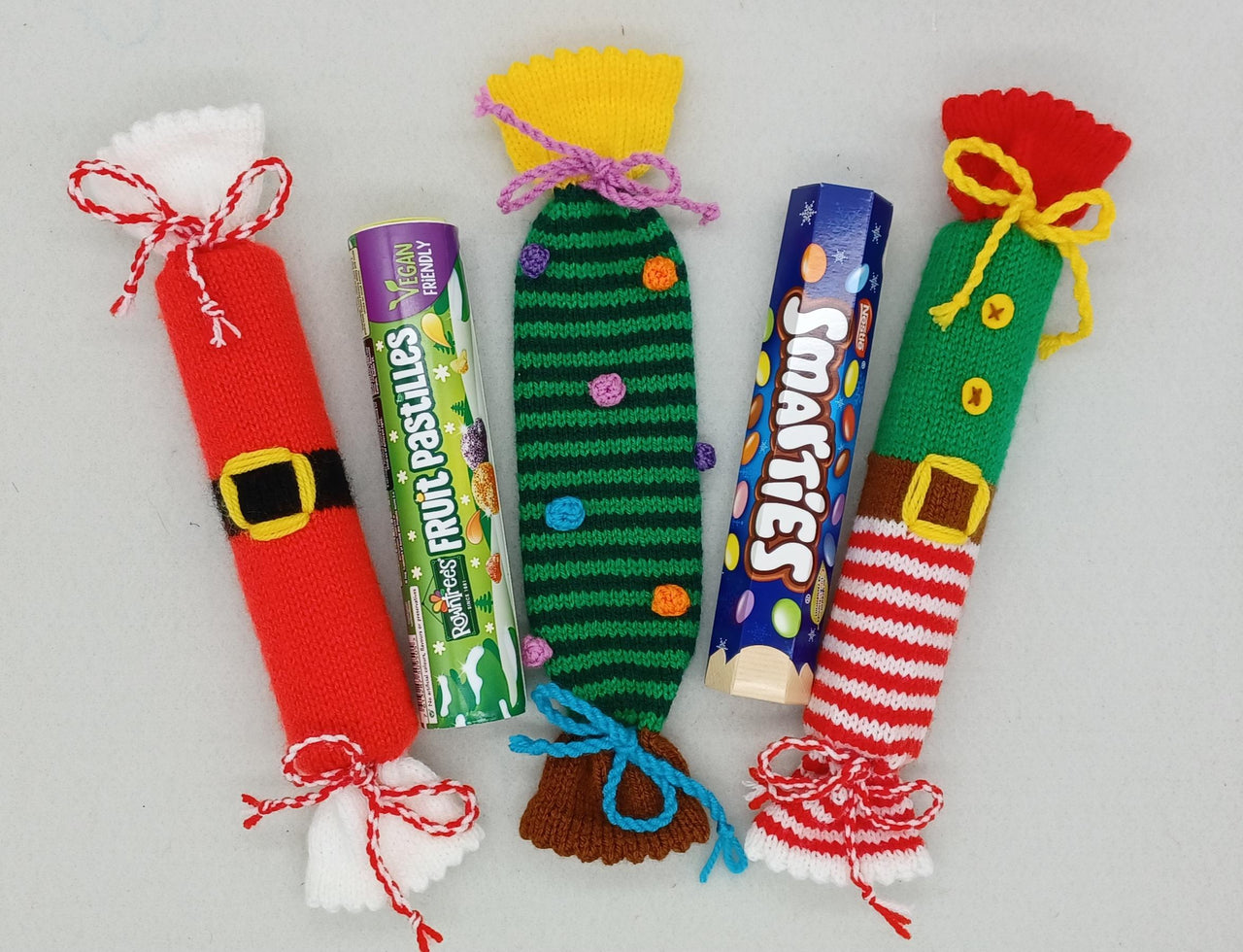 Christmas Sweet Tube Knitting Pattern Smarties Jelly Tots Fruit Pastilles