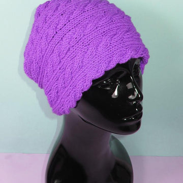 Sideways Cable Slouch Hat