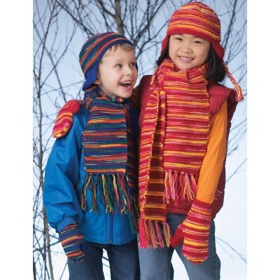 Hat, Mittens and Scarf in Patons Astra