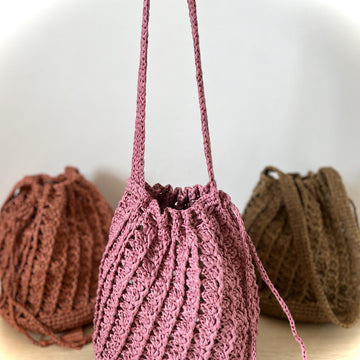 Mori Drawstring Crochet Bag
