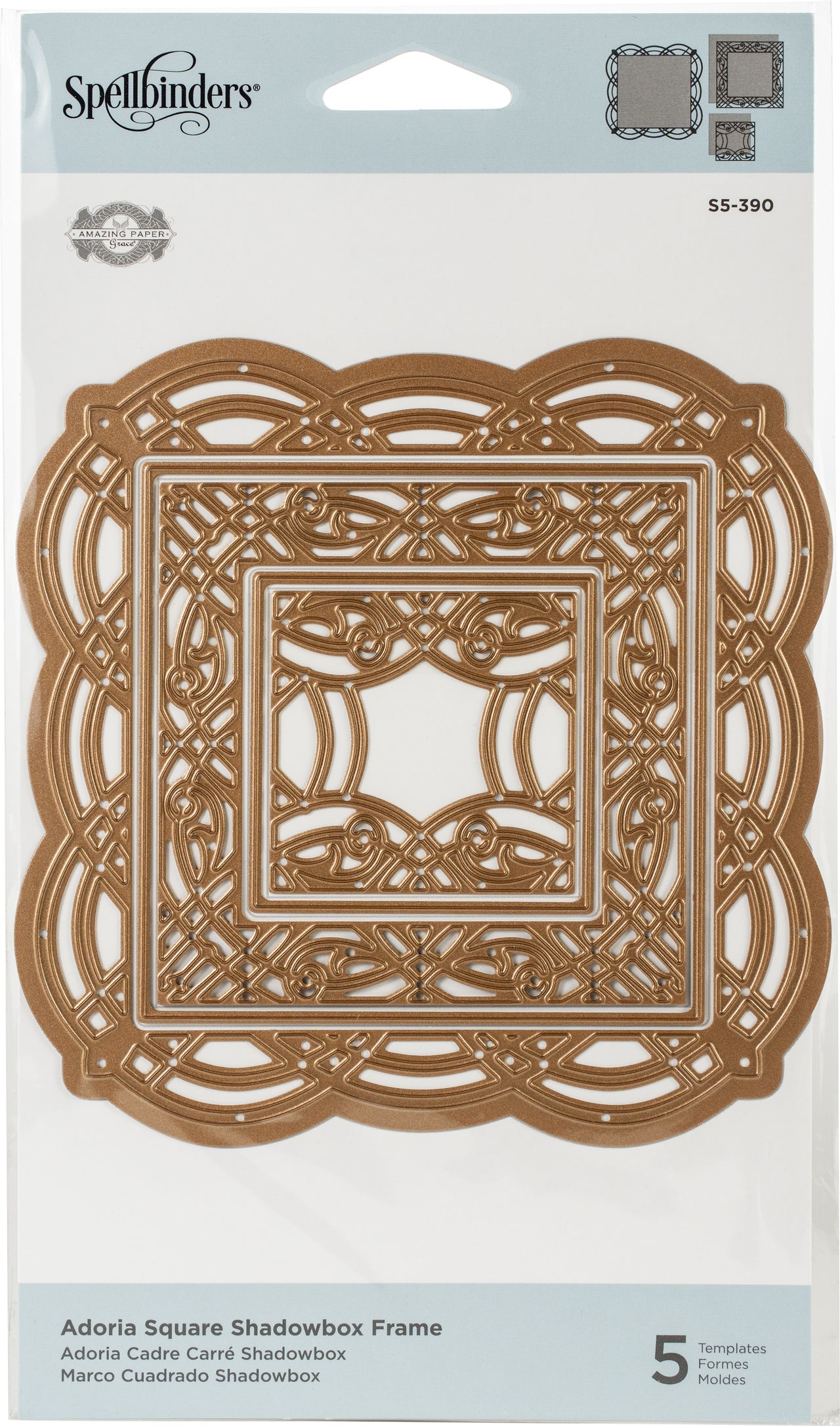 Spellbinders Shapeabilities Dies By Becca Feeken - Adoria Square Shadowbox Frame