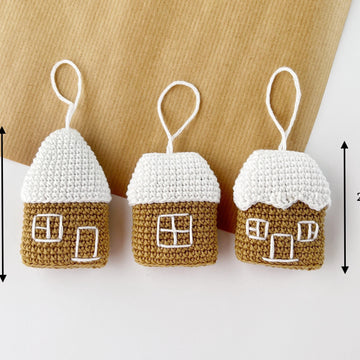 Christmas gingerbread house crochet ornament pattern Amigurumi