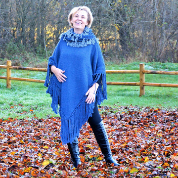 Blue Wings Poncho