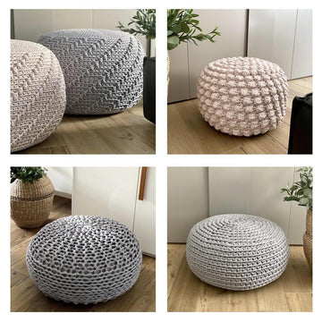 4 T-SHIRT YARN Pouf Patterns