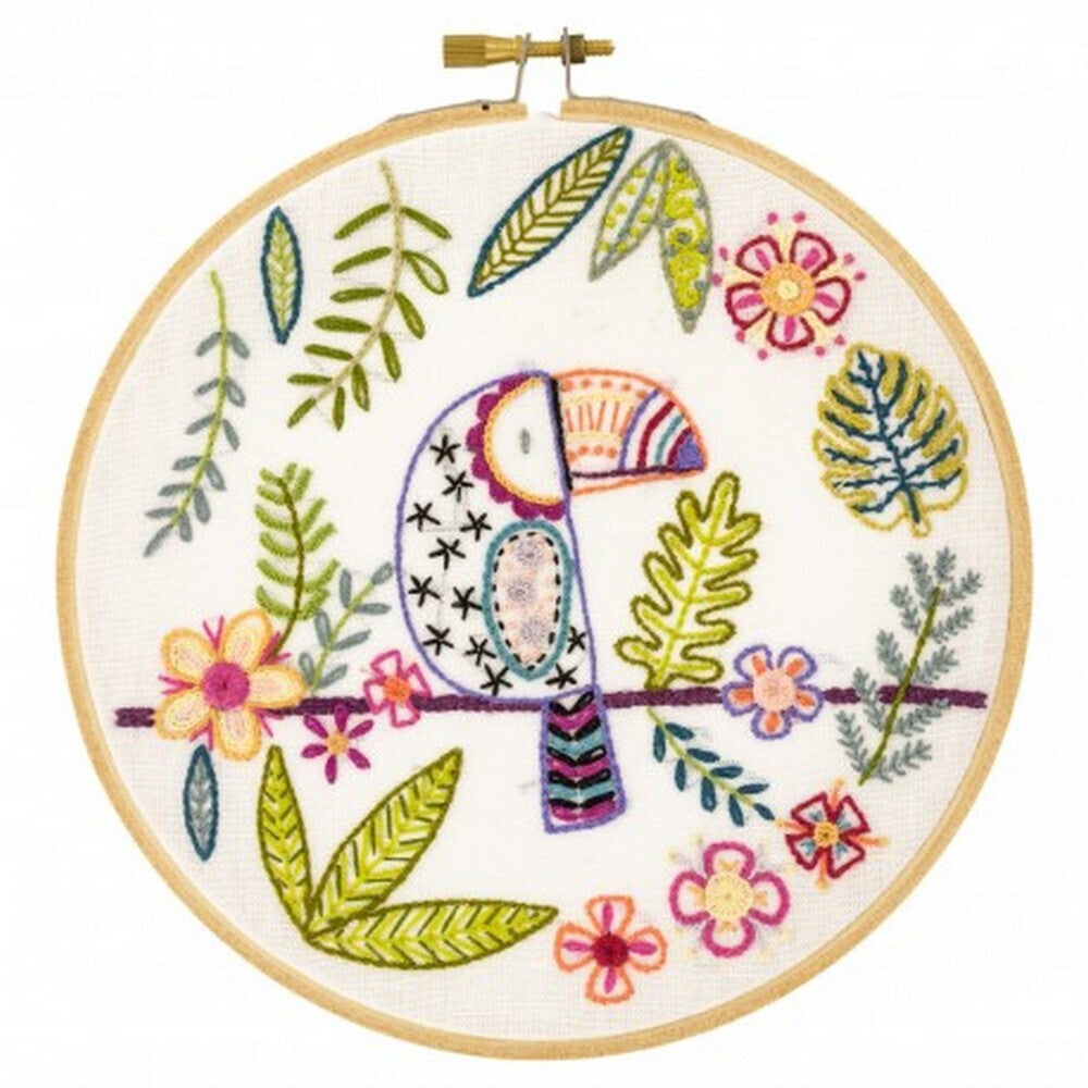 Un Chat Dans L'Aiguille Gaetan the Toucan Contemporary Printed Embroidery Kit