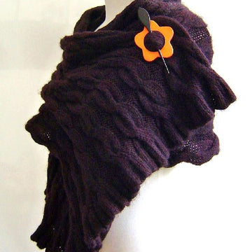 Wrap Shawl with Cables