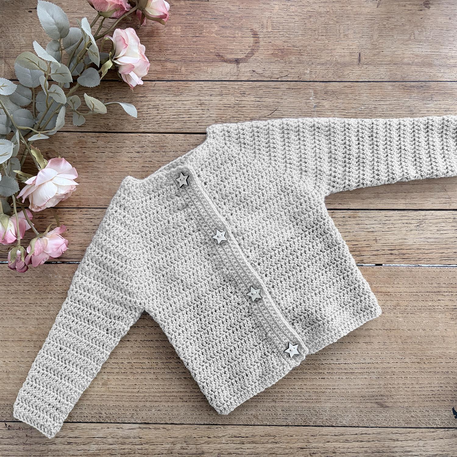 Simple Crochet Baby Cardigan - 0001