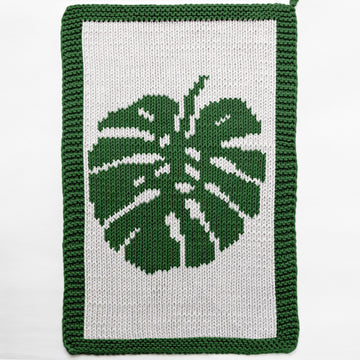 Monstera Kitchen Towel Knitting Pattern
