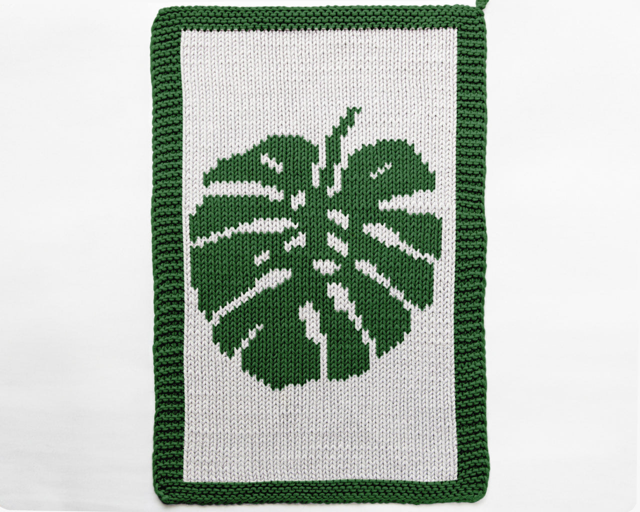 Monstera Kitchen Towel Knitting Pattern