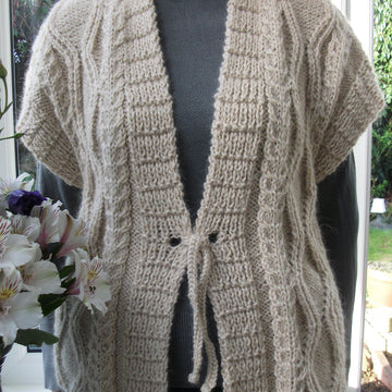 Tie Front Gilet with Incorporated Borders