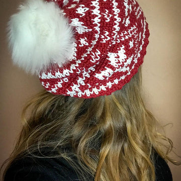 Fair Isle Snowflakes & Hearts Slouchy Beanie