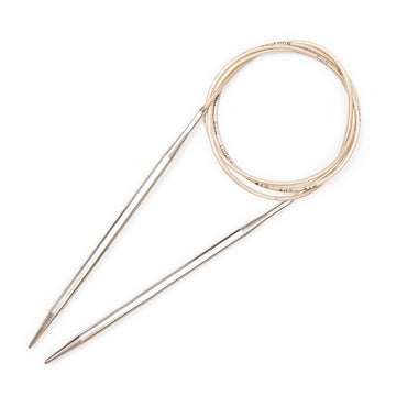 AddiPremium Classic Circular Knitting Needle with Brass Tips and Gold Cords 100cm