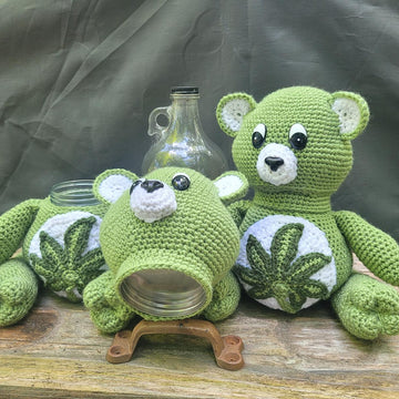 Mary Jane Leaf Stash Jar Bear