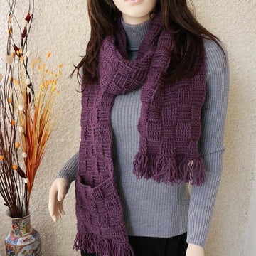 Long Scarf With Pocket "Checkers" Unisex Design