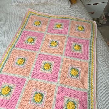 Buttercup Rose Garden Blanket