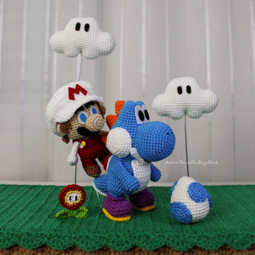 Mario & Yoshi – Chibi Amigurumi Crochet Pattern Bundle PDF | Bonus Egg, Mini Mushroom & Fire Flower