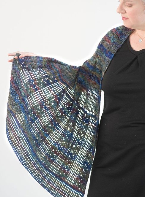 Eveleth Shawl in Berroco Millefiori Light Luxe - Downloadable PDF