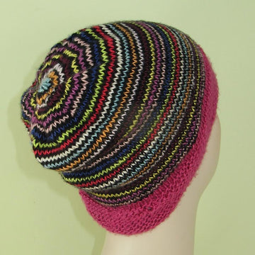 Himalaya Stripe Beanie Hat Circular knitting pattern
