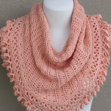 Peach Pom-Pom Shawl