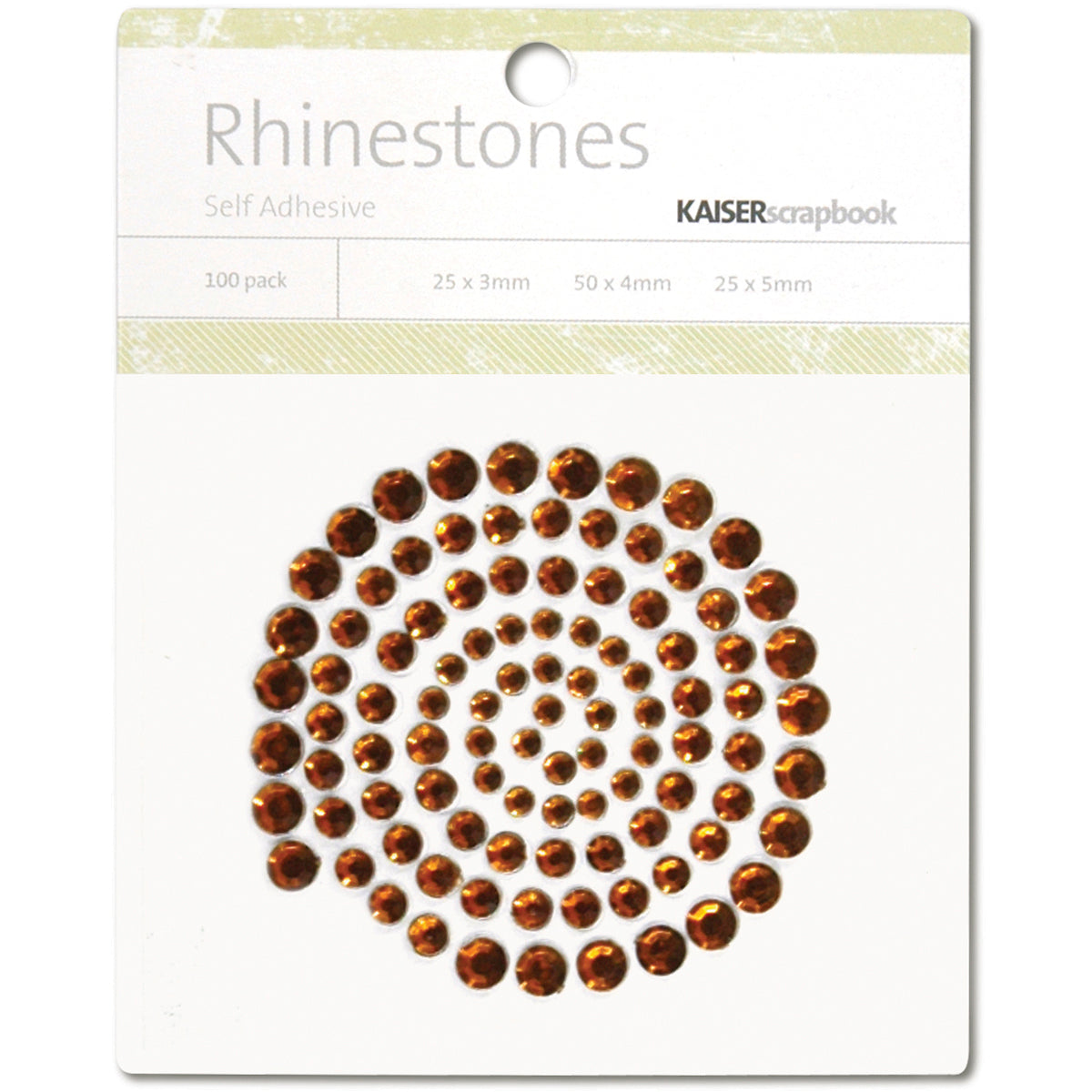 Kaisercraft Adhesive Rhinestones 100/Pkg - Bronze