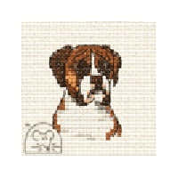 Mouseloft Paw Prints Boxer Cross Stitch Kit - 64mm