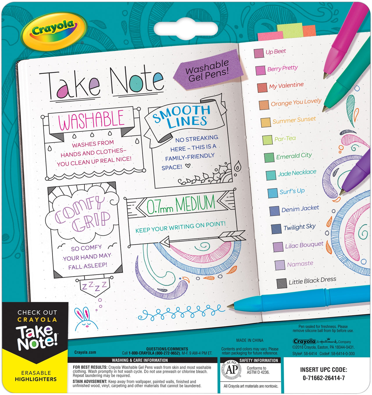 Crayola Take Note! Washable Gel Pens 14/Pkg - 548777