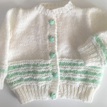 Baby cardigan with matching Beanie hat