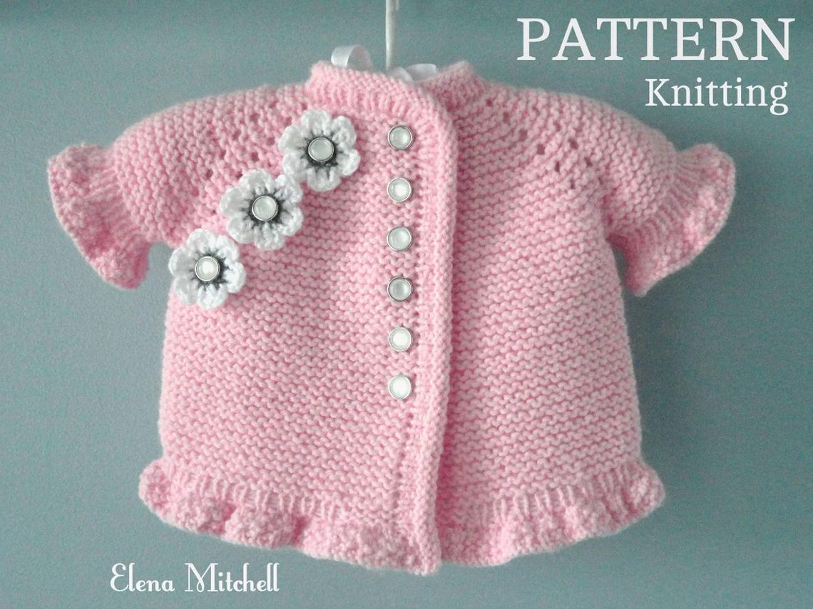 Knitting PATTERN Baby Girl Cardigan Natalie