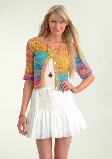 Jacke mit Ajourmuster in Schachenmayr Cotton Bamboo Batik - S8011 - Downloadable PDF
