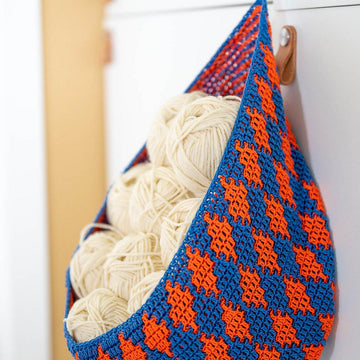 Hanging Mosaic Crochet Basket