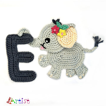 Crochet Animal Alphabet E Elephant pattern
