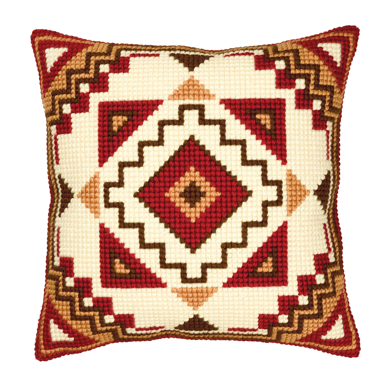 Vervaco Red/Cream Cushion Front Chunky Cross Stitch Kit 633 - 40cm x 40cm
