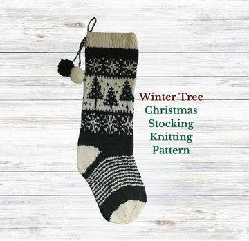 Winter Tree Christmas Stocking