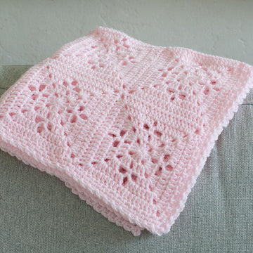 Diamond Filet Motif Crochet Baby Blanket Pattern